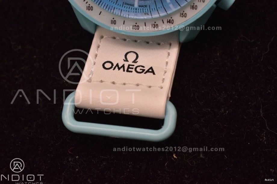 on Strap x Moonwatch to Mission Nylon Swatch Quartz Omega Bioceramic Uranus 0105
